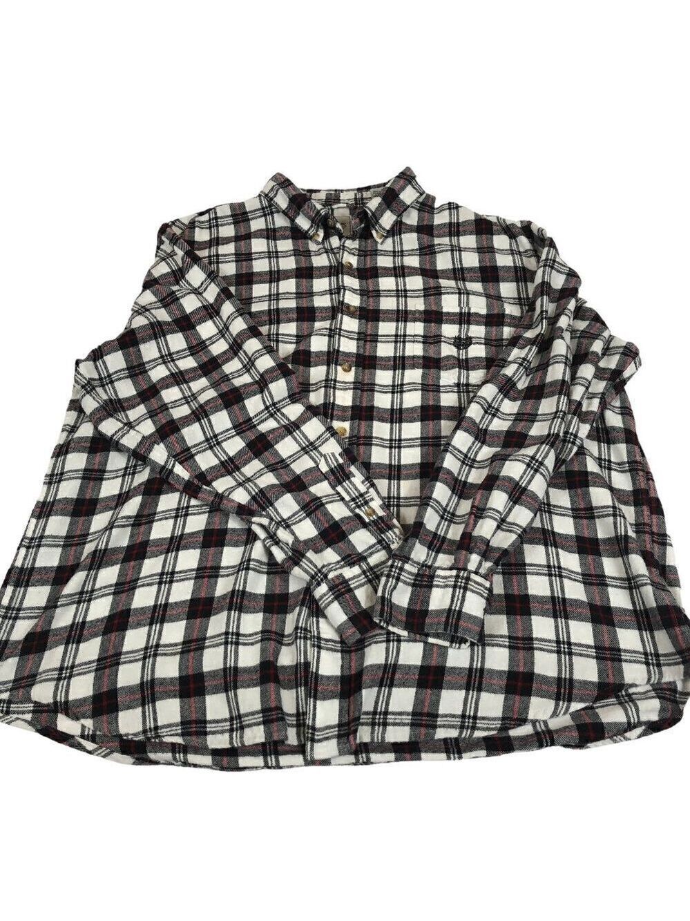 Chaps Men's Button Up Shirt Plaid Long Sleeve Cotton Flannel Shirt Size XXL